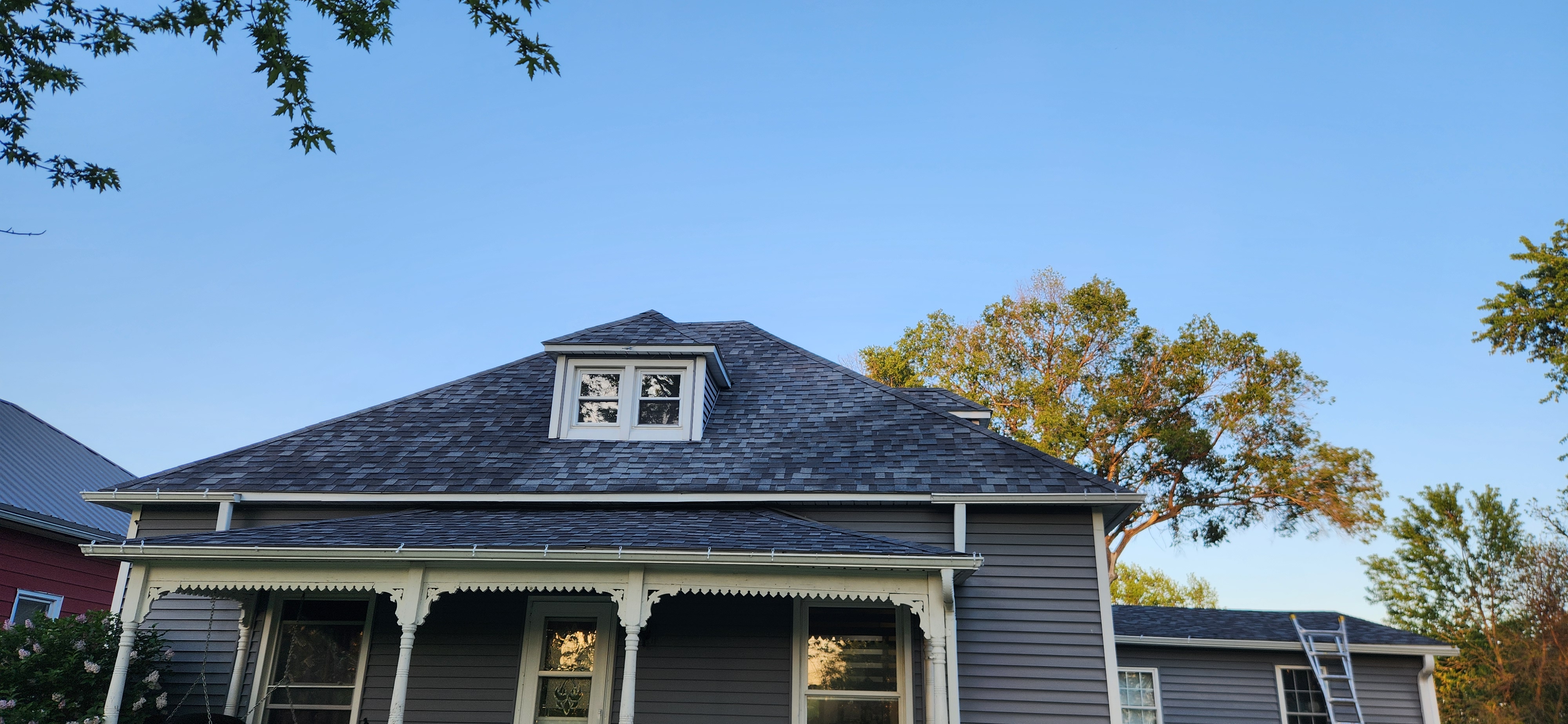 Asphalt roof shingles closeup